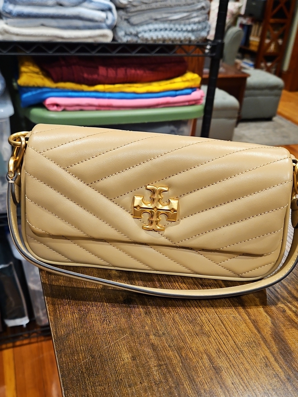 Tory Burch Kira Small Quilted Chevron Flap Shoulder Bag